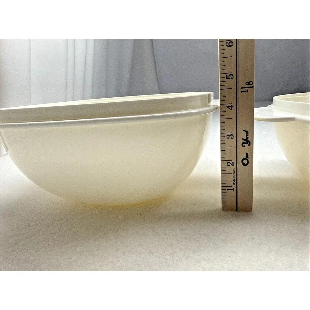 Tupperware Servalier 2510 2511 2512 White Nesting Bowls Set 3 Butterfly Handle